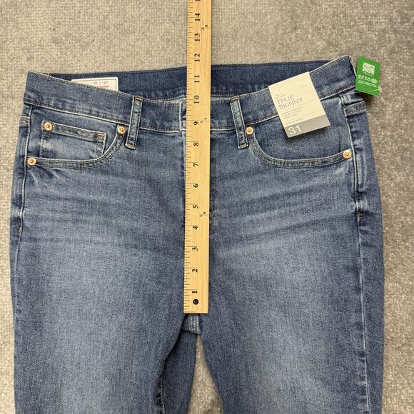 Gap Jeans Womens 12 31 Blue True Skinny Mid Rise High Stretch Denim Pants NWT - Picture 8 of 12